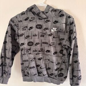 Nike Gray Swoosh Pattern Sweater